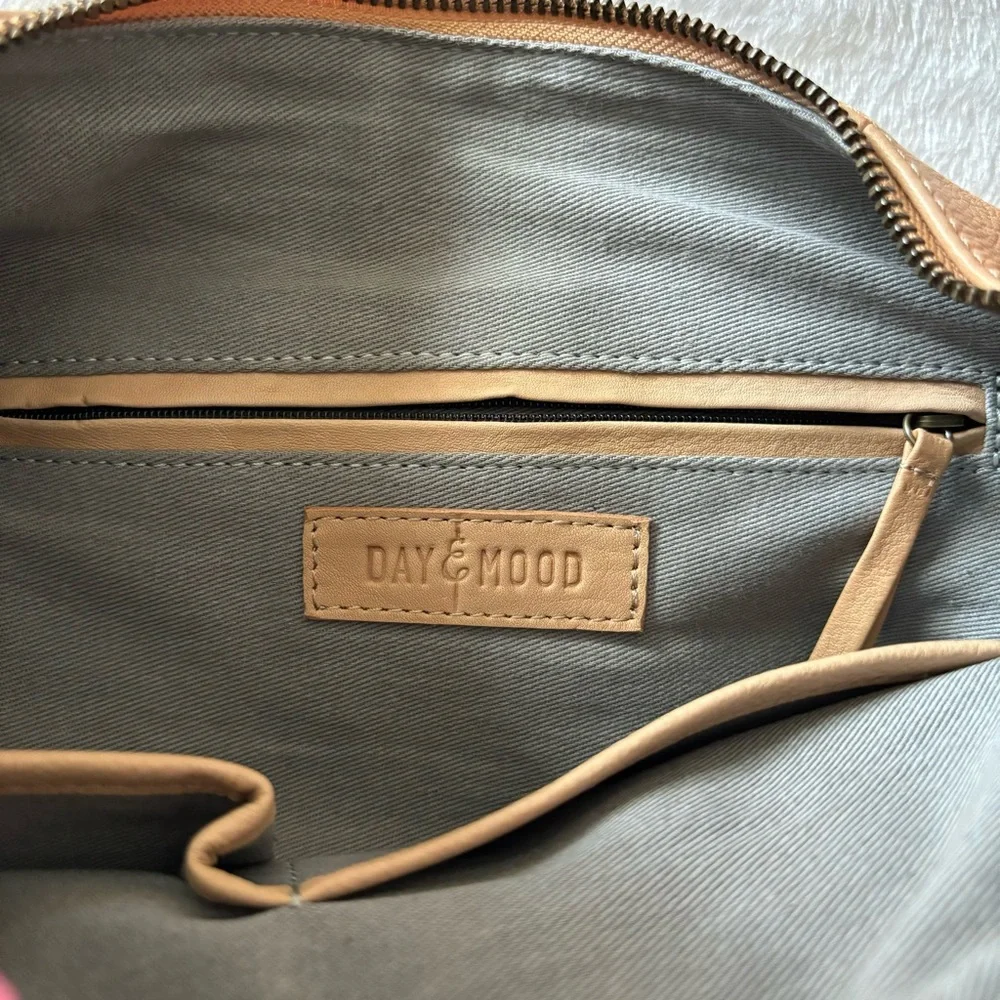 DAY & MOOD Sandy Hobo Large Leather Suede Camel Handbag--NWT